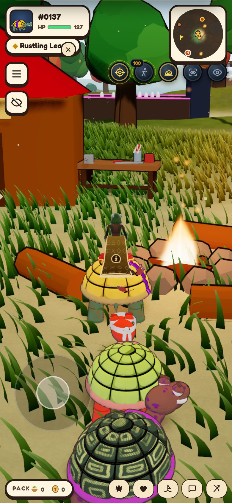 The game on a phone, in portrait, with its touch controls